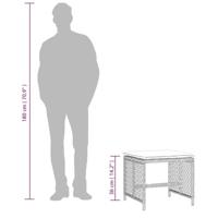 Tuinkrukken 4 st met kussens 41x41x36 cm poly rattan lichtgrijs - thumbnail