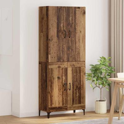 Highboard Oud Hout 69,5 x 34 x 180 cm Bewerkt hout