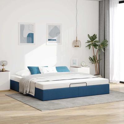 Bedframe zonder matras 200x200 cm stof blauw - thumbnail