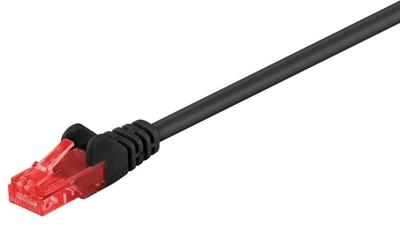 Goobay 68682 CAT 6 verbindingskabel, U/UTP, zwart, 3 m kabellengte