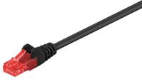 Goobay 68682 CAT 6 verbindingskabel, U/UTP, zwart, 3 m kabellengte - thumbnail