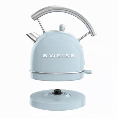 Vintage waterkoker - SWISS - KTL6 - 2200 W - 1,8 L - 360° draaibare voet - Blauw