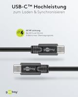 Goobay USB-C - USB-C laadkabel 1m zwart - 9550204 - thumbnail
