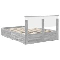 Bedframe met hoofdeinde Grijs Sonoma 140 x 190 cm Bewerkt hout - thumbnail