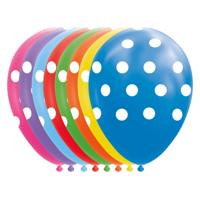 Globos Ballonnen stippen mix kleuren 30cm, 8st. - thumbnail