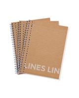 HEMA Collegeblokken kraft A4 gelinieerd - 3 stuks - thumbnail