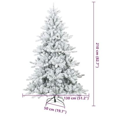 VidaXL Kunstmatige inklapbare kerstboom wit 210 cm pvc en staal
