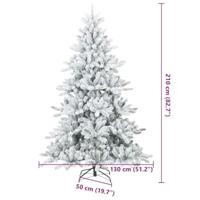 VidaXL Kunstmatige inklapbare kerstboom wit 210 cm pvc en staal - thumbnail