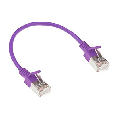 ACT DC7330 LSZH U/FTP CAT6A Datacenter Slimline Patchkabel Snagless | RJ45 Connectoren | Paars | 15 cm