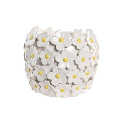 Vaas Home ESPRIT Geel Wit Keramisch Shabby Chic 21 x 21 x 18 cm Vaas Home ESPRIT Geel Wit Keramisch Shabby Chic 21 x 21 x 18 cm