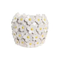 Vaas Home ESPRIT Geel Wit Keramisch Shabby Chic 21 x 21 x 18 cm - thumbnail