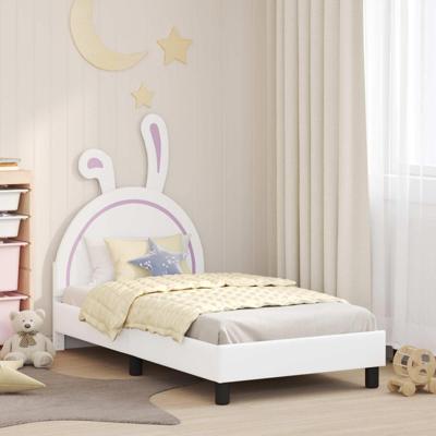 Bedframe voor kinderen met hoofdbord Wit 80 x 160 cm PU