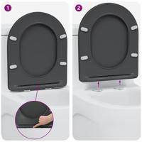 VidaXL Toiletzitting antraciet 47 x 36 x 3,4 cm duroplast - thumbnail