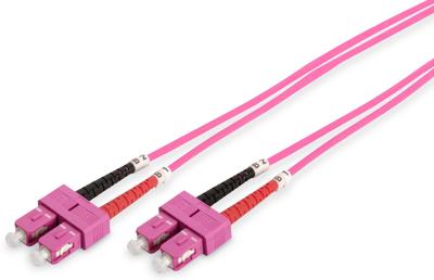 Digitus DK-2522-02-4 Glasvezel Optische vezel Aansluitkabel 2.00 m Violet [1x SC-stekker - 1x SC-stekker] 50/125 µ Multimode OM4