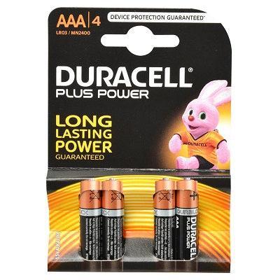 Duracell Plus Power 4xAAA batterij 1.5V Duracell Plus Power 4xAAA batterij 1.5V