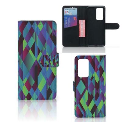 Huawei P40 Pro | Book Case | Abstract Green Blue