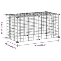 VidaXL Huisdierenkooi met 8 panelen 35x35 cm staal zwart - thumbnail