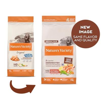 NATURES VARIETY ORIGINAL ADULT MEDIUM / MAXI SALMON NO GRAIN 12 KG - thumbnail