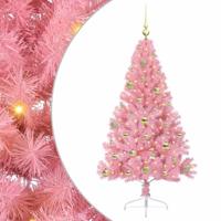 VidaXL Kunstmatig voorverlicht kerstboom met 150 led roze 150 cm pvc - thumbnail