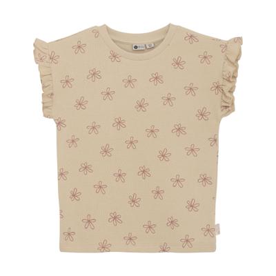 Daily7 Zomer T-shirt S/S meisjes - zand - bloemen