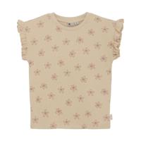 Daily7 Zomer T-shirt S/S meisjes - zand - bloemen - thumbnail