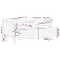 Salontafel 80x54x40 cm massief mangohout - thumbnail