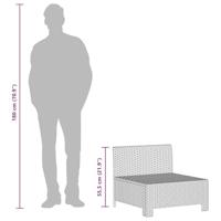 Tuinmiddenbank met kussens poly rattan grijs - thumbnail