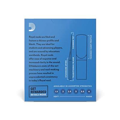 D&apos;Addario Woodwinds RIB1025 Rico Royal rieten voor sopraansax nr 2.5 (10 stuks)