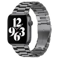 By Qubix - Stalen schakelband - Space Grey - Compatible met Apple watch 38mm / 40mm / 41mm / 42mm - Compatible Apple watch bandjes - thumbnail