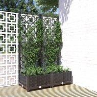 VidaXL Plantenbak met latwerk 80x40x121,5 cm polypropeen zwart - thumbnail