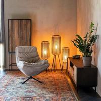 Dutchbone Draaifauteuil 'Vince' Rib, kleur Beige - thumbnail