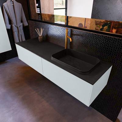 Badkamermeubelset Mondiaz Erin 150 cm met 2 Lades met RIDGE Wastafel Rechts Urban met 1 kraangat Greeploos Mat Clay Badkamermeubelset Mondiaz Erin 150 cm met 2 Lades met RIDGE Wastafel Rechts Urban met 1 kraangat Greeploos Mat Clay