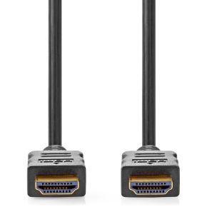 Nedis High Speed ??HDMI™-Kabel met Ethernet | HDMI™ Connector | HDMI™ Connector | 4K@60Hz | ARC | 18 Gbps | 1.00 m | Rond | PVC | Zwart | Label -