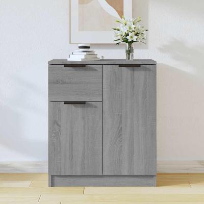 Dressoir 60x30x70 cm bewerkt hout grijs sonoma eiken