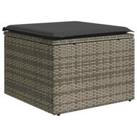 6-delige Loungeset met kussens poly rattan grijs - thumbnail