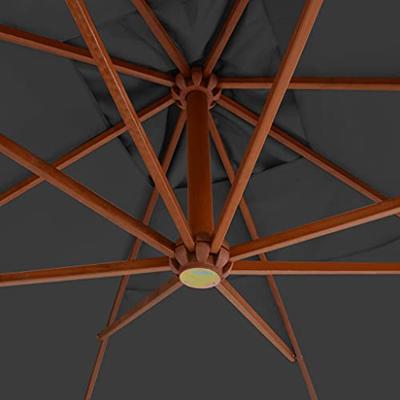VidaXL Zweefparasol met houten paal 400x300 cm antracietkleurig