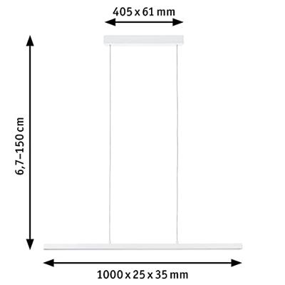 Paulmann Lento Pendell 79901 Hanglamp LED LED Wit Paulmann Lento Pendell 79901 Hanglamp LED LED Wit