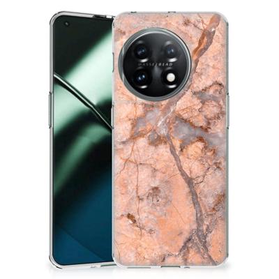 OnePlus 11 | TPU | Siliconen hoesje | Marmer Oranje