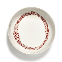 SERAX - Feast by Ottolenghi - Bord hoog L 22x22cm wit Swirl-Strip - thumbnail