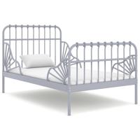 VidaXL Bedframe verlengbaar metaal grijs 80x130/200 cm - thumbnail