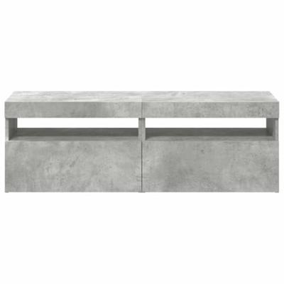 Tv-meubelen 2 st met LED-verlichting 60x35x40 cm betongrijs