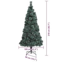 VidaXL Kunst kerstboom met verlichting en ballenset groen 210 cm pet - thumbnail