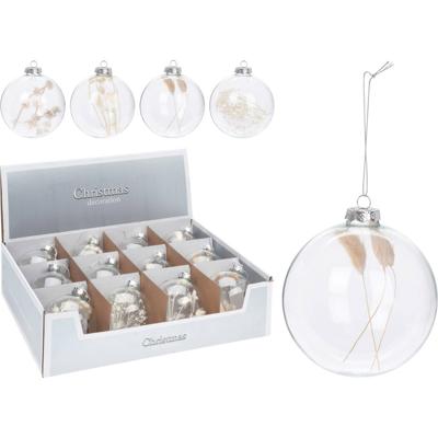 5 stuks! Kerstbal 100 mm glas met deco Nampook - Nampook
