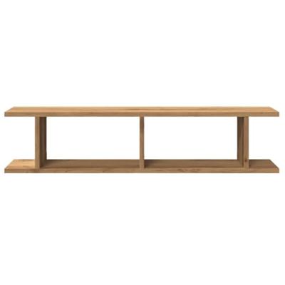 Wandschappen 2 st 90x18x20cm bewerkt hout artisanaal eikenkleur Wandschappen 2 st 90x18x20cm bewerkt hout artisanaal eikenkleur