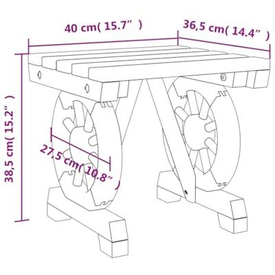 Tuinvoetenbank 40x36,5x38,5 cm massief vurenhout