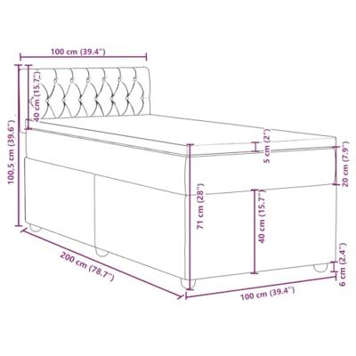 Boxspring met matras stof taupe 100x200 cm