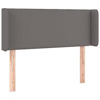 Hoofdbord met randen 83x16x78/88 cm kunstleer grijs - thumbnail