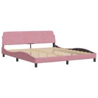 Bed met matras fluweel roze 180x200 cm - thumbnail