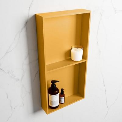 MONDIAZ EASY Nis 59,5x29,5cm in solid surface kleur Ocher | Ocher. 2 vakken geschikt voor in- of opbouw MONDIAZ EASY Nis 59,5x29,5cm in solid surface kleur Ocher | Ocher. 2 vakken geschikt voor in- of opbouw