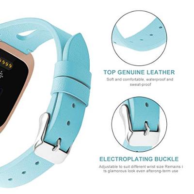 Fitbit Versa 1 / 2 & Lite bandje TPU leer - Blauw